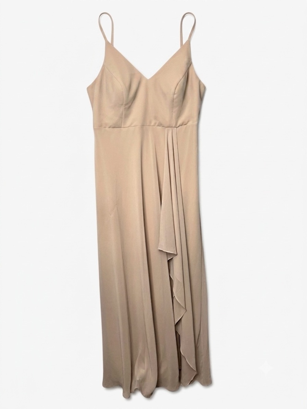 Watters Wtoo Miller Dress (00913) Beige Cascade Ruffle Maxi Formal Dress Chic